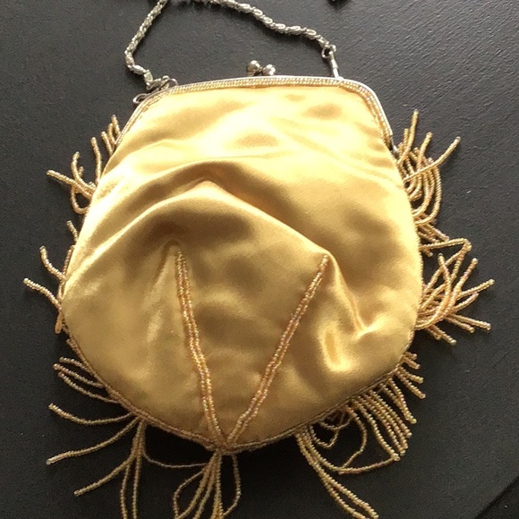 Vintage gold beaded evening bag - Picture 6 of 7